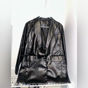 Faux Leather oversized jacket